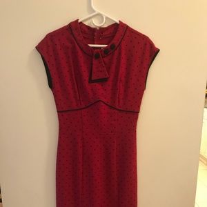 VINTAGE  red and black polka dot rockabilly dress